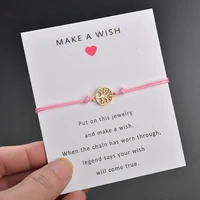 

Fashion Gold Color Life Tree Charm Bracelet Wish Card Simple Lucky Braiding Rope Chain Bracelets (KB8186)