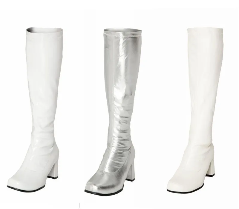 white fancy dress boots