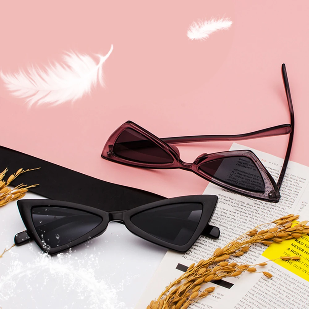 

2019 Women Retro Fashion Small Triangle Cat Eye Butterfly Sunglasses Sun Glasses