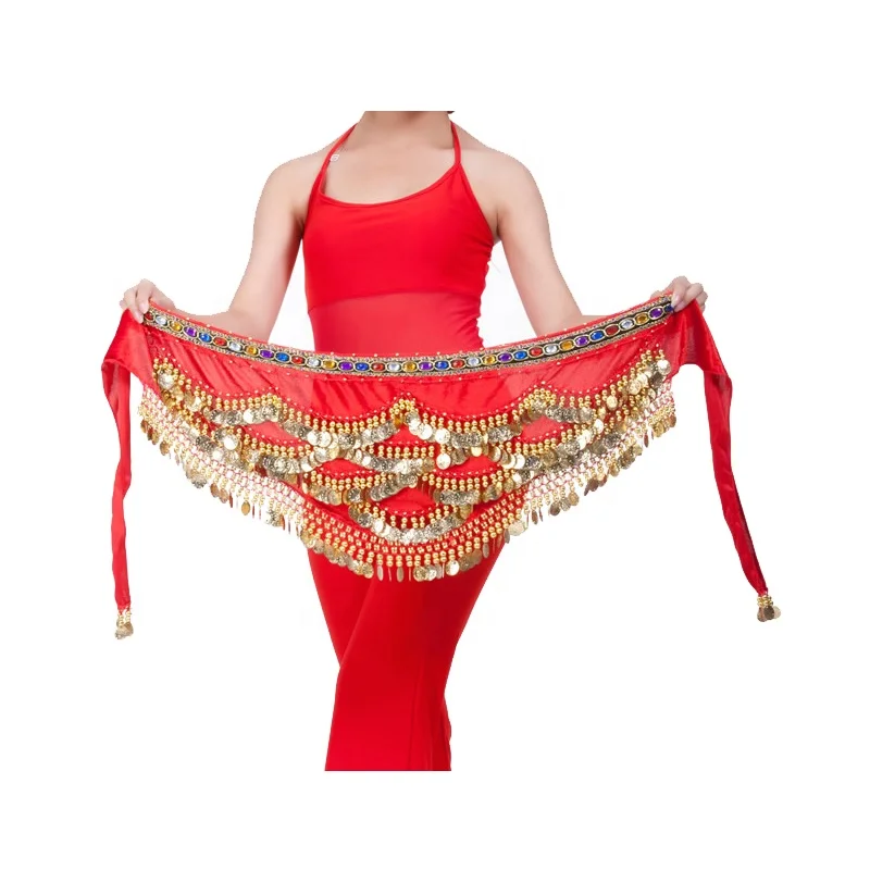 
2019 Bestdance Belly Dance Velvet & Golden Coins Belt Dancer Hip Skirt Scarf Wrap 4 colors 
