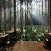 3d space photo green tree wallpaper forest
