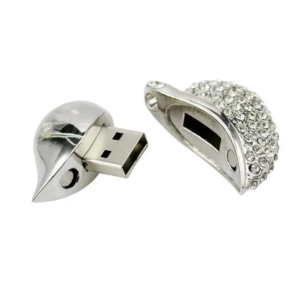 Jewelry Heart Shape USB 2.0 Flash Drive for Girls Pen Drive Diamond Necklace Memory Stick Cute Thumb Drive - ANKUX.COM