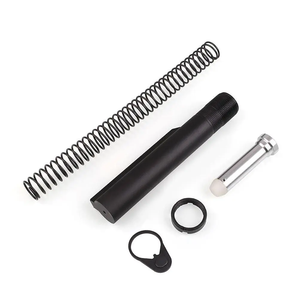 

AR15 M4 Mil Spec 6 position Carbine Buffer Tube Kit with Recoil Spring Buffer Lock Ring Receiver Extension T6 Aluminum