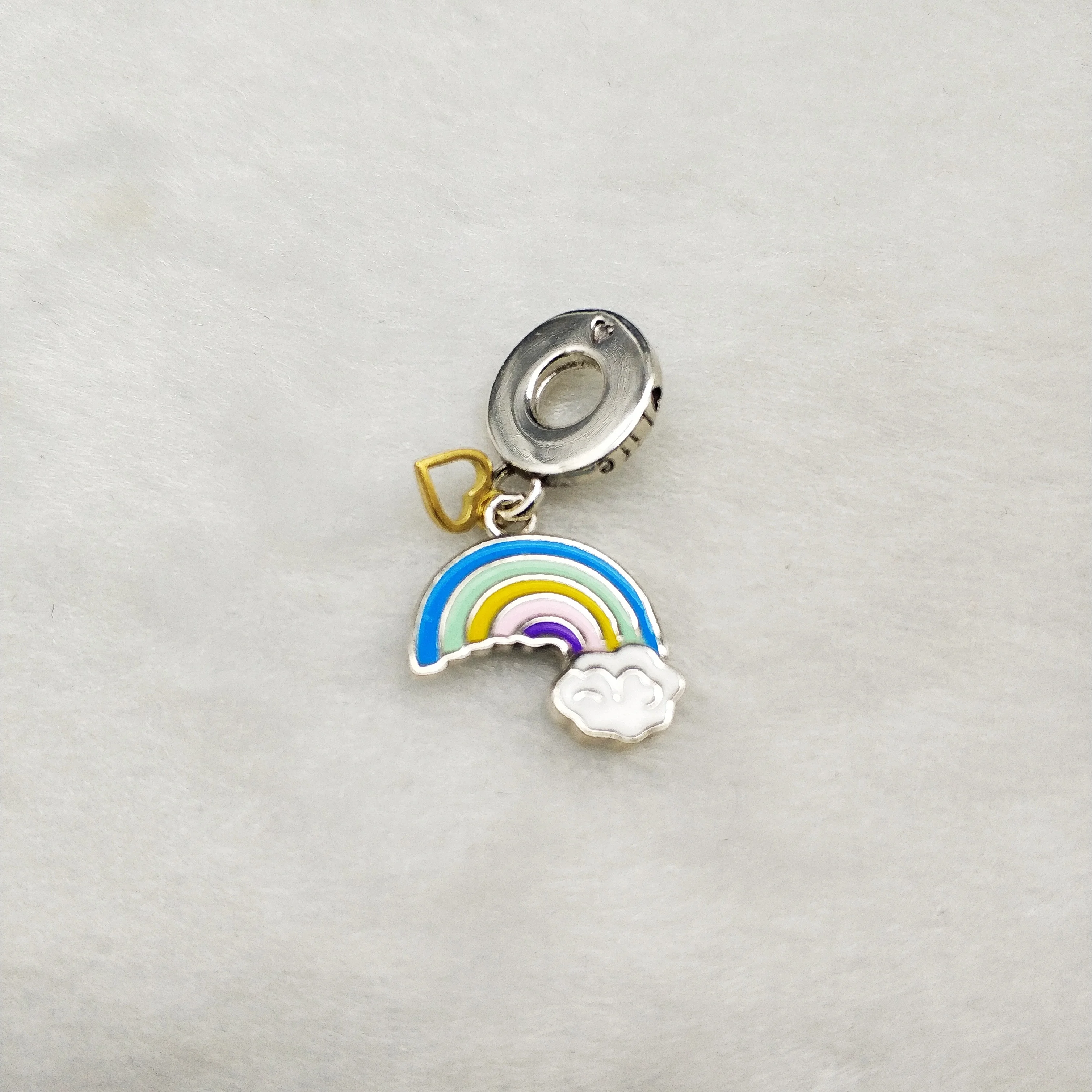 

Pure silver 2019 spring diy bracelet pendant enamel rainbow pendant