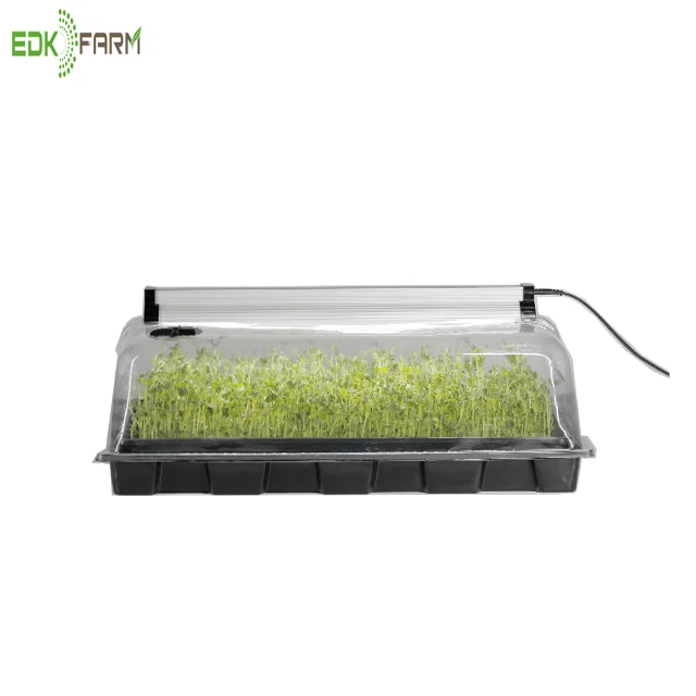 

garden cob led grow light home hydroponics grow kit tent box for microgreens tray, Clear+black