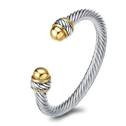 

Fashion Jewelry Brand Cable Wire Retro Antique Bangle Elegant Beautiful Valentine