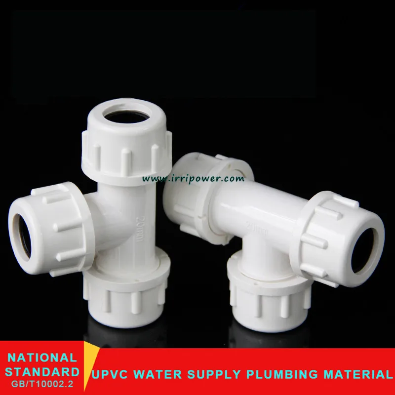 Upvc Water Supply Plastic Pipe Fittings Pvc Quick Connect Tee Fitting