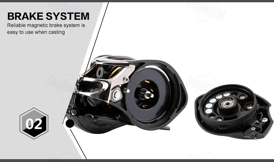 SeaKnight LYCAN HG Baitcasting Reel 7.0:1/11+1BB 5KG Carbon Fiber Drag System Magnetic Brake Systems 205g Fishing Wheel