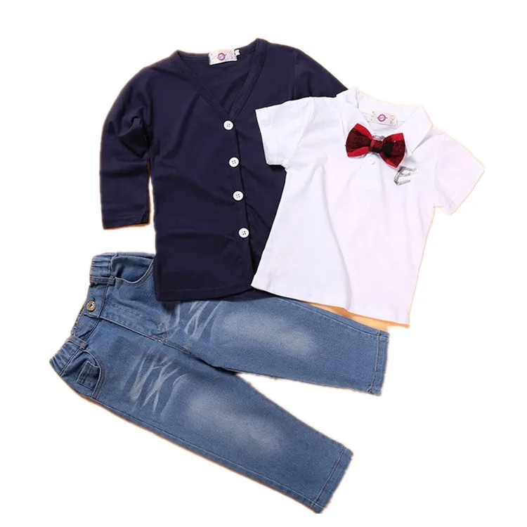 

New European Fashion Child Wear Kids Boys Clothing 3 Piece Sets, Please refer to color chart