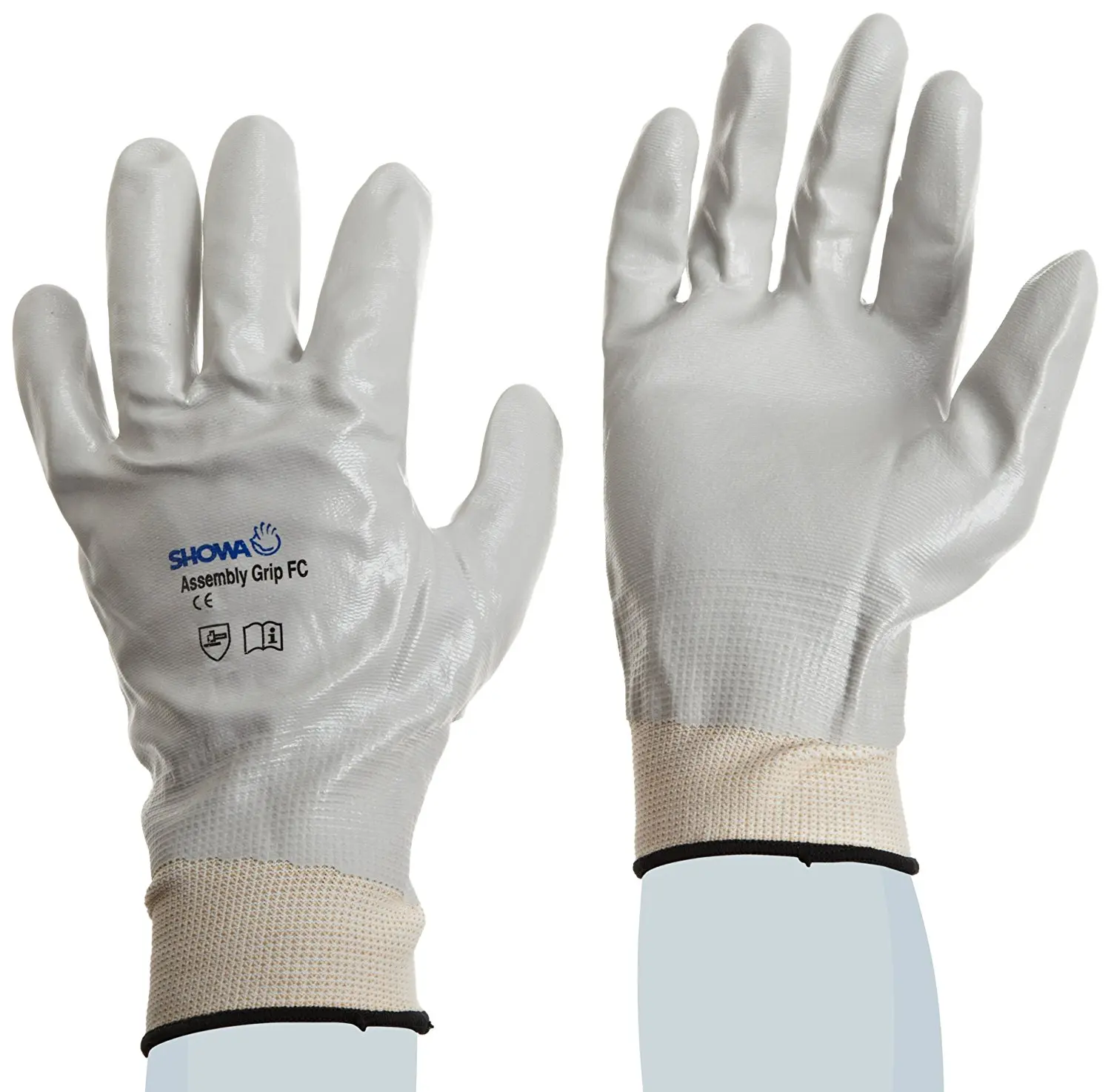 Seamless Knitted Liner Chemical Resistant Medium 12 Length Pack of 12 Pairs SHOWA Atlas 720 Fully Coated Nitrile Glove