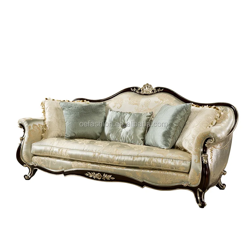 OE-FASHION British Style Living Room Solid Wood Sofa European Villa ...