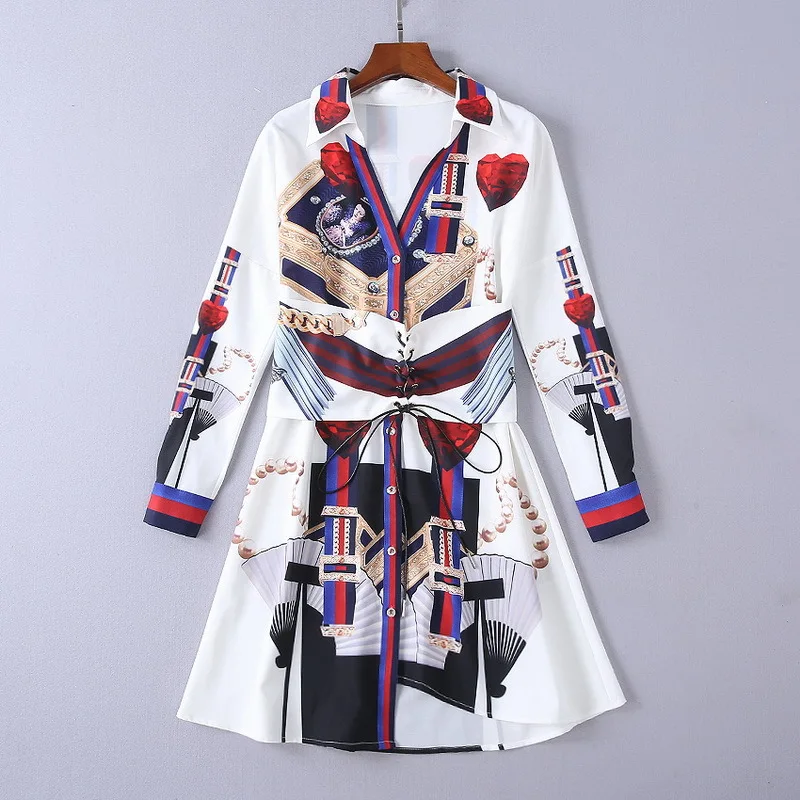 

High Quality Fashion Designer Runway Dress Spring Women Long sleeve V-neck Stripe Floral Print Slim Elegant Dress