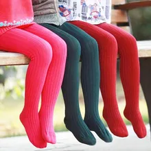 Retail 2-7years tights stockings candy color thickened children Kids infant Baby Combed Cotton spring autumn fall winter
