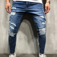 

high street ripped knees jeans men skinny jeans
