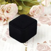 

New style high-end black jewelry ring box with velvet insert