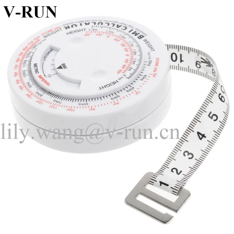 Bmi Body Mass Index Retractable Tape 150cm Measure Calculator Diet