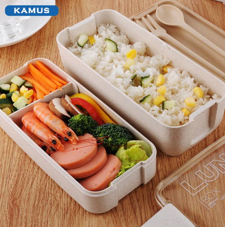 

Kamus brand Customized Bento 750ml Lunch Box Hot selling two layer plastic lunch box, Pantone color