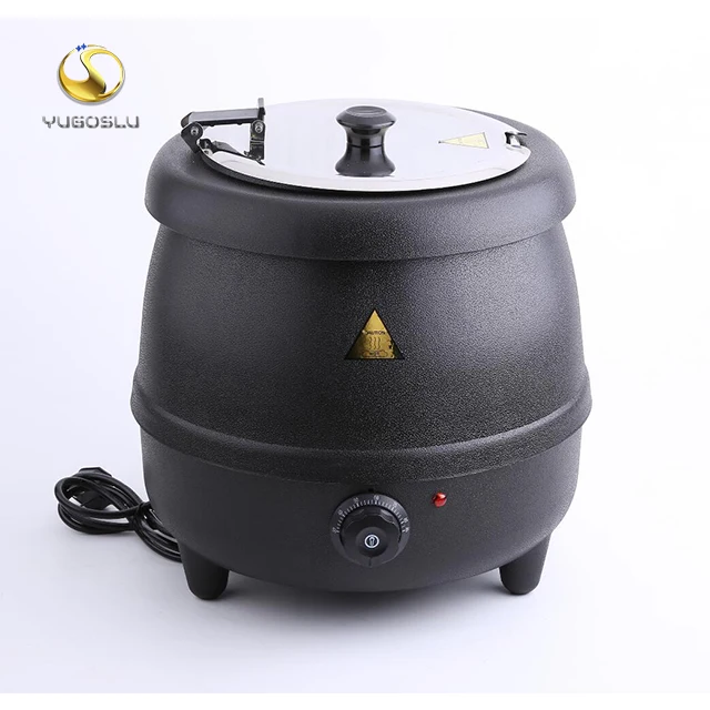 

High Quality  electric soup kettle warmer pot with stainless steel inner pot and ABS case chafing dish for soup warmer, Black