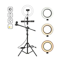 

Dimmable 3200-5500k Multi-position LED Light Ring For Youtube Live Video Photo