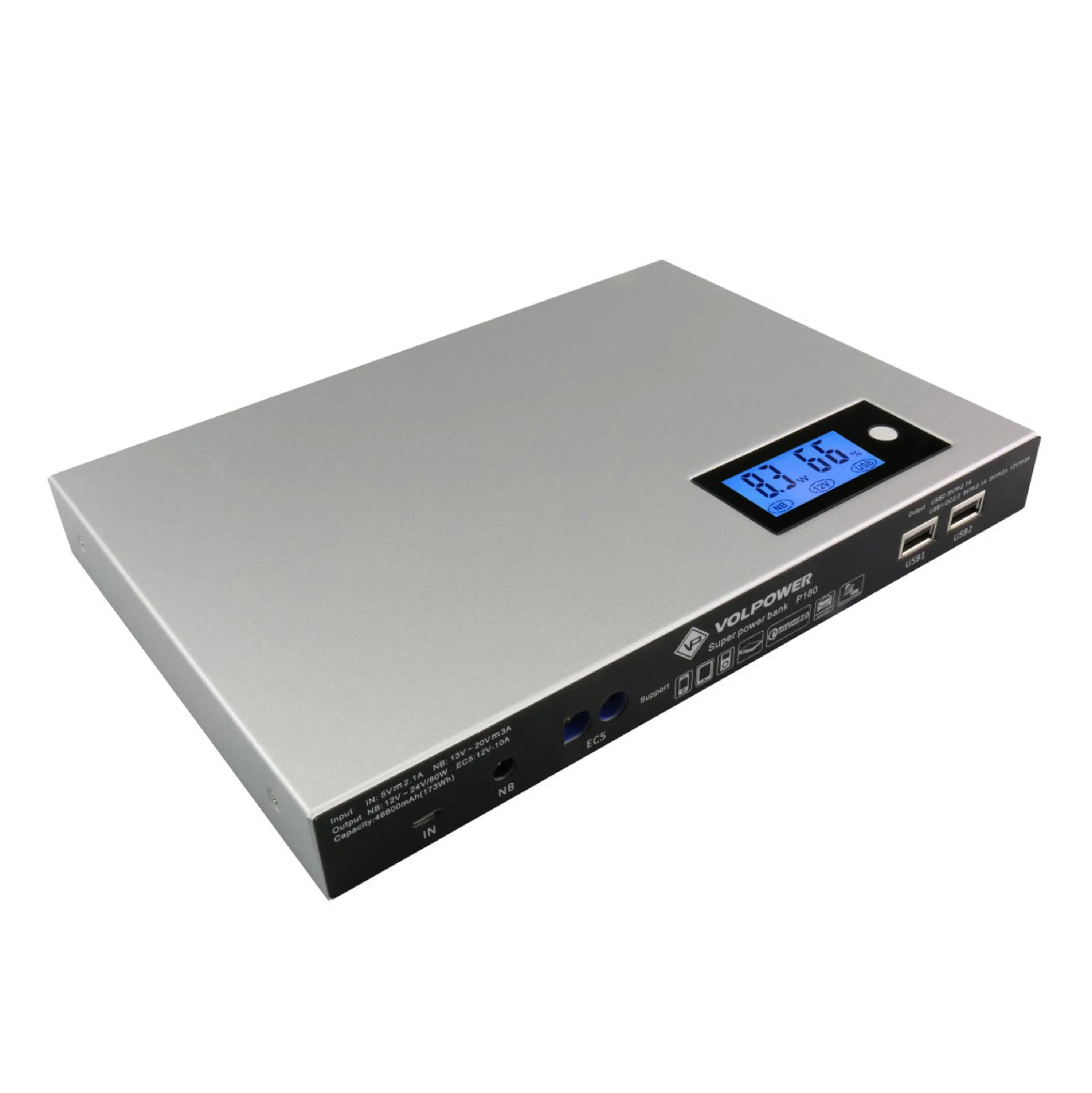2019 solar laptop power bank for laptops 5V 9V 12V power bank DC port aluminium shell 50000mah - ANKUX.COM