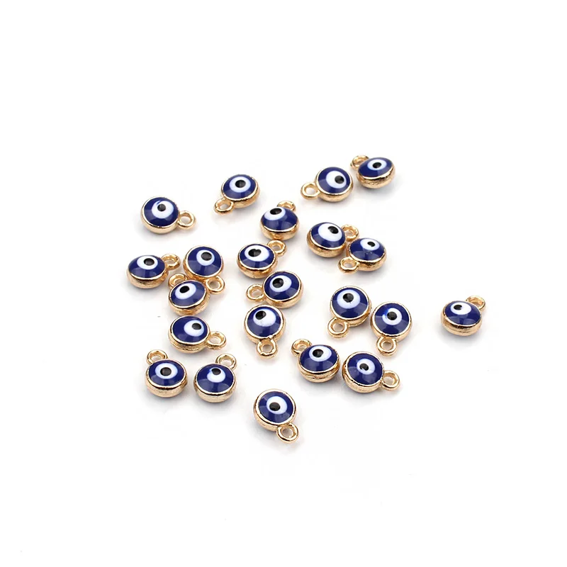 

Lucky Gold Evil Eye Beads Pendent Connector Bracelet Necklace Charms, Gold/silver