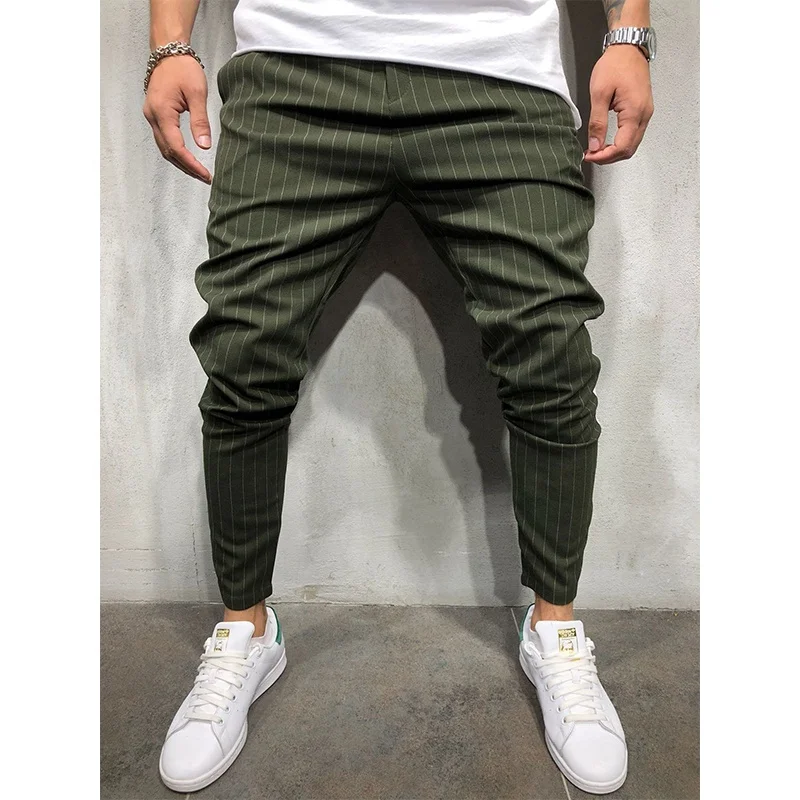 

Wholesale Green Fashion Casual Striped Khaki Trousers Pants Men, Khaki;black;navy;light gray;dark gray;military green