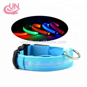 Image of battery LED Flashing Light Safety Nylon Pet Dog Collar