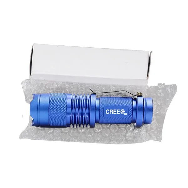 SK68 Aluminum Blue Color Kids Rechargeable MINI Flashlight Torch For Promotional