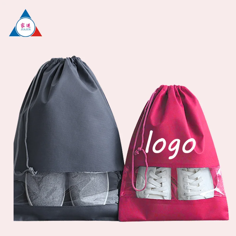 

Top sale custom printing dustproof polyester drawstring shoe bag, Customized color