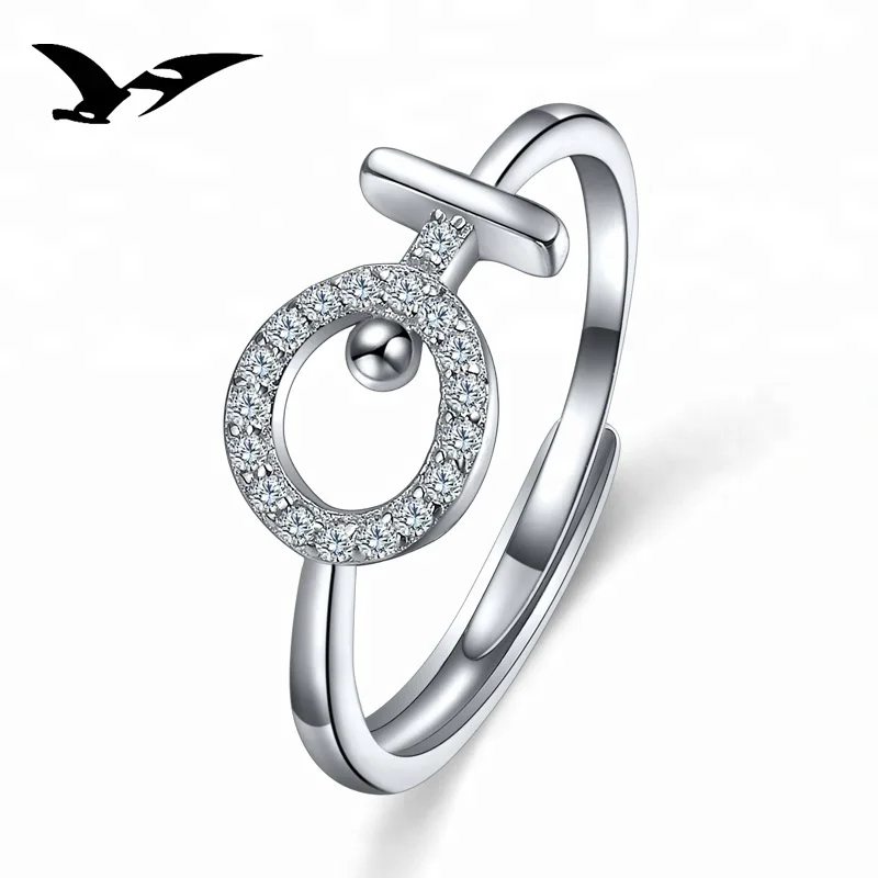 

Wholesale 925 sterling silver jewellery fashion jewelry rose gold adjustable size rings, White / rose gold