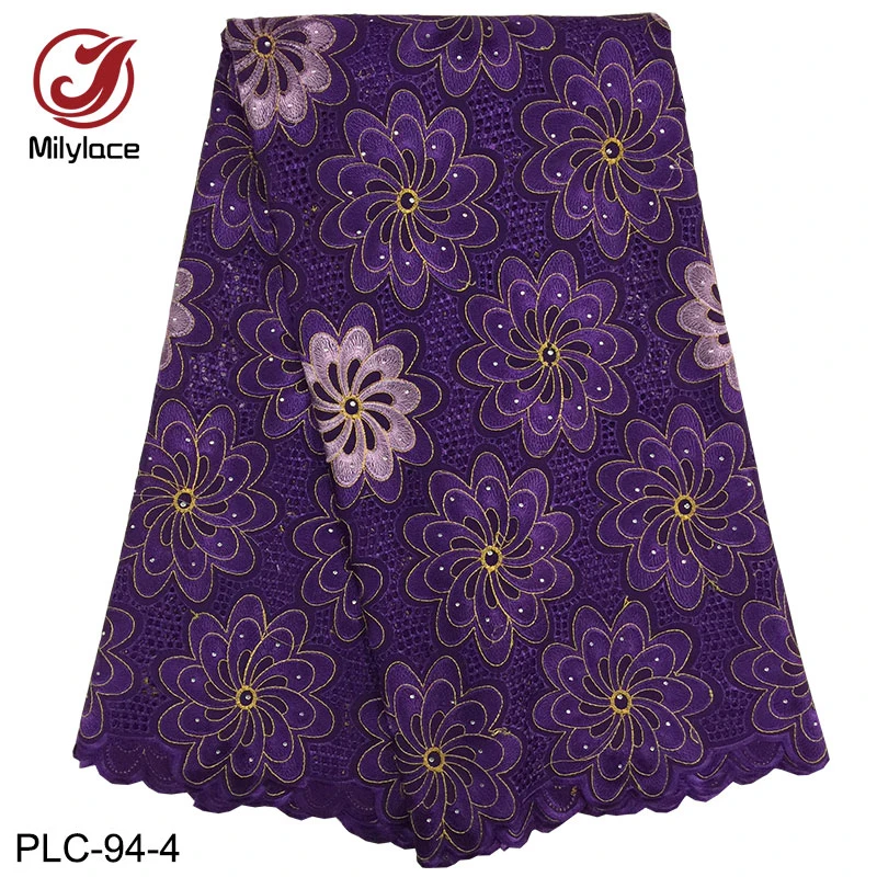 

Stone design purple color swiss lace fabric african swiss voile lace, 3 colors in stock