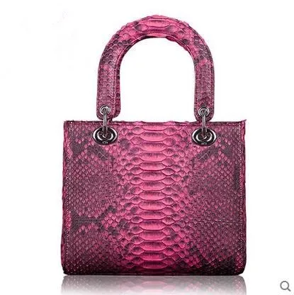 

Custom Luxury Designer Fashion Genuine Snake Skin Leather Women Small Mini Lady Square Shoulder Handbag Bags Famous Brand