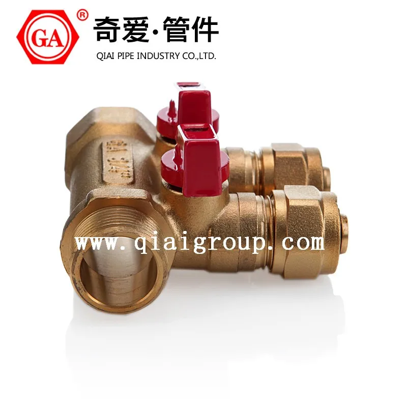 Ga Qiai Pex Al Multilayer Pipe Fitting 2 Way Water Separator Manifold ...