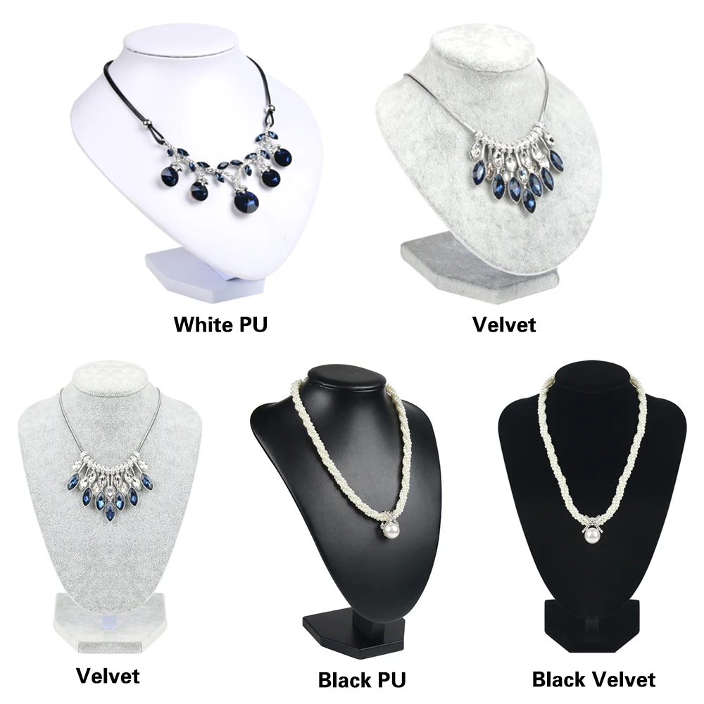 Wholesale Customized Fashion Velvet Pu Leather Necklace Display Busts 