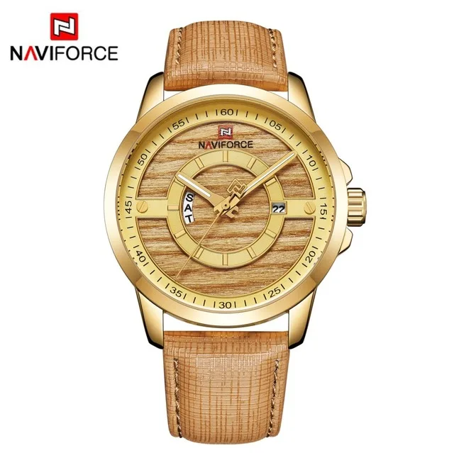 

New NAVIFORCE 9151 Men Watch 3ATM Waterproof Male Top Brand Luxury Leather Wristwatch Man Date Week Quartz Fashion Blue Clock, 5 color available