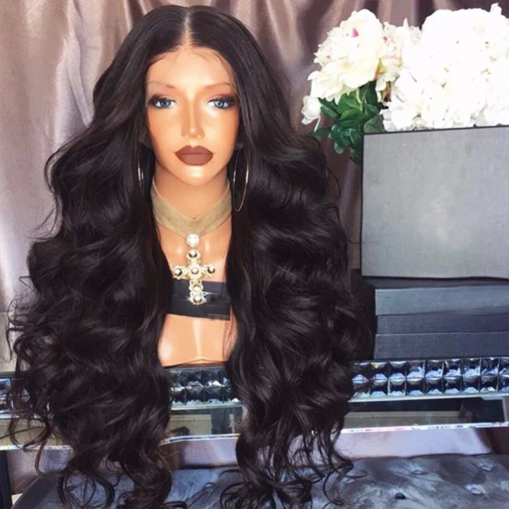 

Brazilian Lace Wig Silk Top Virgin Human Hair Glueless 4x4 Silk Top 180% Density Lace Front Wigs Body Wave With Silk Base, Natural color lace wig