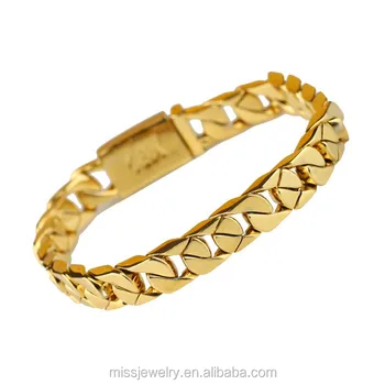 New Gold Chain Design For Men Gold Cuban Link Chains Bracelet Hand ...