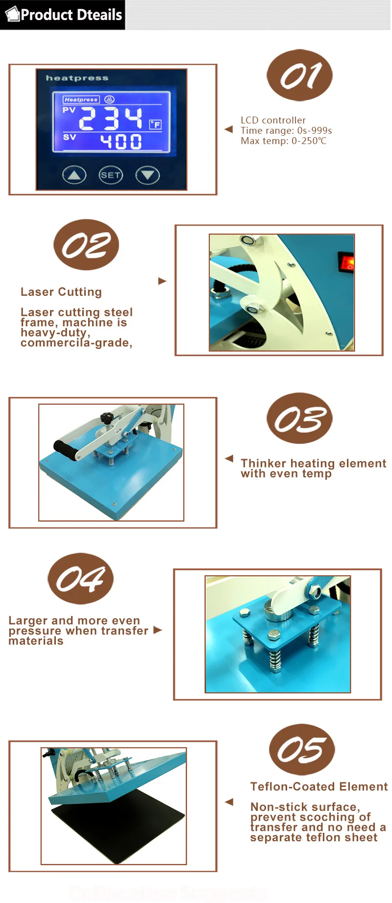 Manual t shirt sublimation printer transfer printing machine