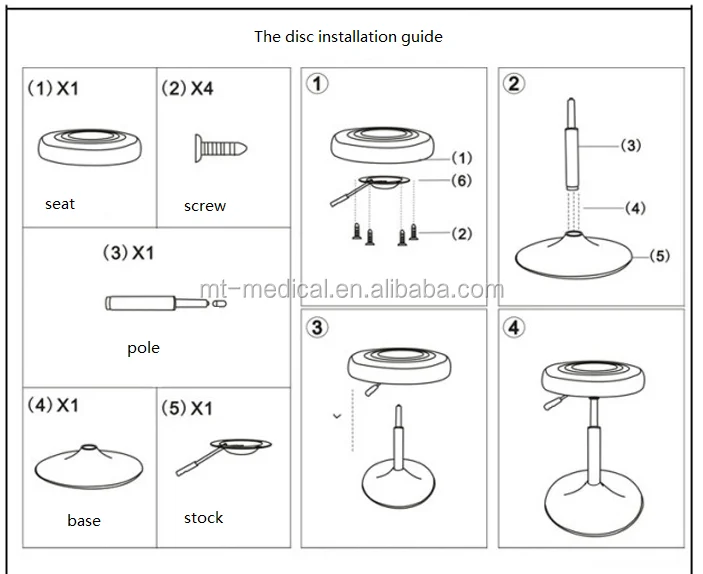 Hospital Device Height Adjustable Stool Stainless Steel Chair