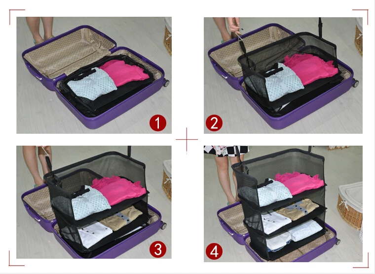 Fashion 3 Compartments Storage Shelves Casual Polyester Foldable Fashion 3 Compartments Storage Shelves Casual Polyester Foldable Travel Bag Accessories Hanging Clothes Organizer For