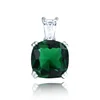 POLIVA Luxury Precious Metal 925 Sterling Silver Cushion Cut Emerald Crystal Jewelry Mounting Setting Charm Pendant