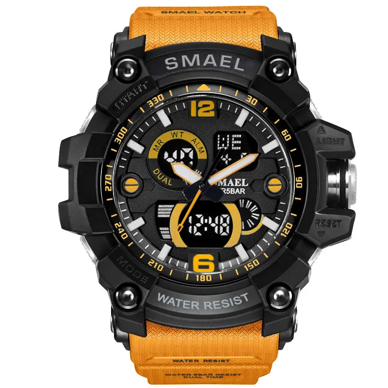 

WJ-7714 SMAEL Brand Simple Watch Sport Casual Plastic Band Wristwatch Digital With Quartz Watch For Men, Mix
