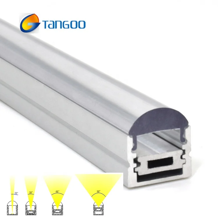 aluminium led profile with 10 or 30 degree illumination angle adjustable PC clear cover led channel