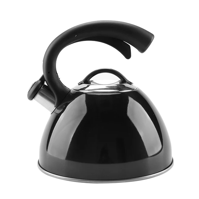 

High Quality 304 stainless steel High-temperature paint coating whistling tea kettle with bakelite handle, Green / black