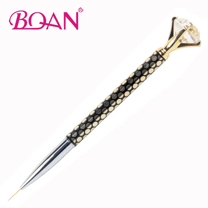 

2017 BQAN New Diamond Metal Decking Paint Brush Professional Nail Art Liner Brush, Black and gold