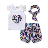 

AT-17108 Short Sleeve Kids Summer Baby Clothes Ssets Casual Cotton Kids Suits