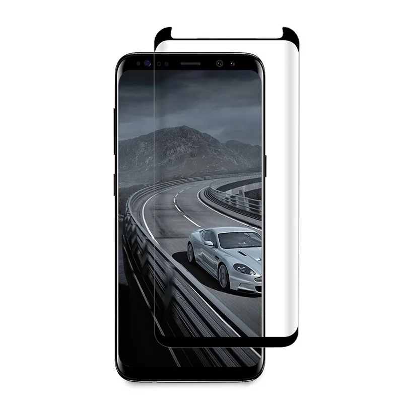 

Case Friendly Full 3D curved Tempered Glass For Samsung Galaxy S8 Screen Protector, Crystal clear and black