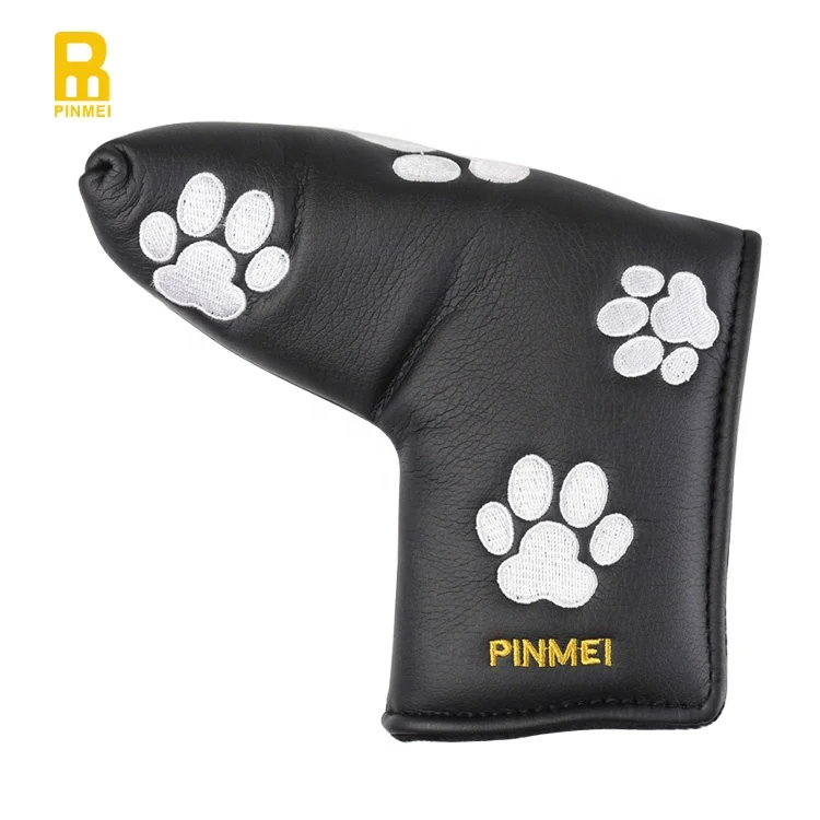 

Promotional Gifts PU Leather Magnetic Golf Blade Putter Headcover Golf Club Headcovers Golf Anime Head Cover, Black, white or custom
