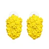 Creativity Hot Sell Design Stylish Irregularity Surface Stud Oval Round Party Jewelry Earrings For Grace Girl