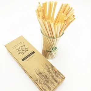 Image of Free Samples Biodegradable Natural Plant Wheat Hay Drinking Straw